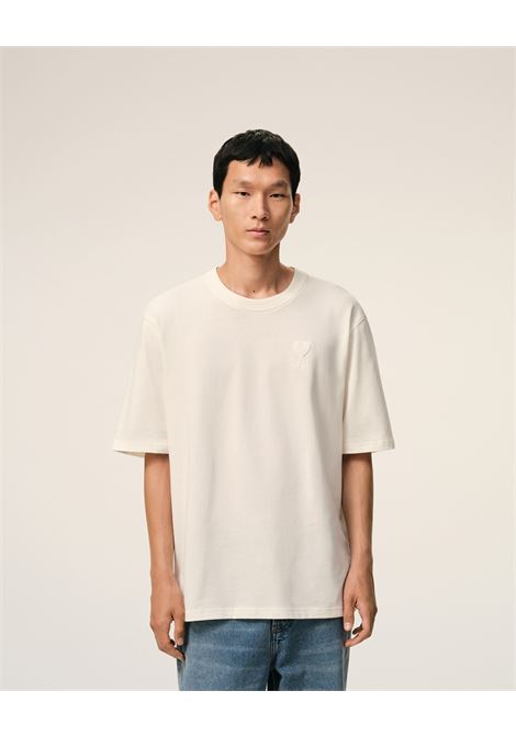 t-shirt adc embrossed uomo bianco crema AMI PARIS | UTS357.726136